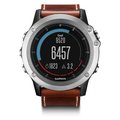 Garmin Fenix 3 Sapphire Hopea ja nahkahihna