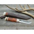 Kauhavan Puukkopaja Reindeer Antler-Curly Birch Knife 607 Brown