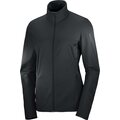 Salomon Essential Lightwarm Full Zip Midlayer Jacket Womens Deep Black
