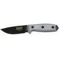 ESEE Knives Esee-3 Black Blade / Micarta Handle / Plain Edge / Brown Molded Sheath with Clip Plate