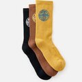 Rip Curl Wetty Crew sock 3-pk Dusted Chocolate