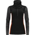 Aclima WarmWool Hood Sweater w/Zip Womens Jet Black / Marengo / Gold Flame