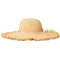 Rip Curl Wategos Fringed Straw Boho Hat Natural