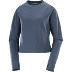 Salomon Essential Lightwarm Crewneck Womens Blue Nights