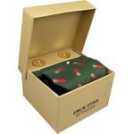 Jack Pyke Cufflinks Tie And Hanky Gift Set Cartridge Green