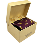 Jack Pyke Cufflinks Tie And Hanky Gift Set Cartridge Wine