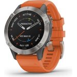 Garmin Fenix 6 Sapphire Titanium Gray w/ Orange Band