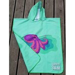 BornToSwim Changing Robe Poncho Towel With Hood Kids Green Octopus