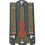 Suspenders With Leather Reinforcements Stag