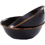 Barebones Enamel Bowl Set 2pcs Charcoal