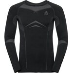 Odlo Fundamentals Performance Warm BL Top Crew Neck Long Sleeve Mens Black - Odlo Graphite Grey