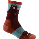 Darn Tough Bear Town Micro Crew Lightweight Womens Burgundy