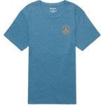 Cotopaxi Llama Map Organic T-Shirt Mens Blue Spruce