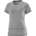 Salomon Cross Run Short Sleeve Tee GFX Womens Deep Black / Heather