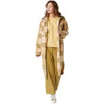 Rip Curl Long Line Check Jacket Womens Khaki