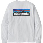 Patagonia Long-Sleeved P-6 Logo Responsibili-Tee Mens White