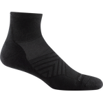 Darn Tough Run 1/4 Sock Ultra Lightweight with Cushion Mens Black