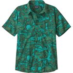 Patagonia Go To Shirt Mens Cliffs and Waves: Conifer Green