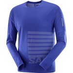 Salomon Sense Aero Long Sleeve Tee GFX Mens Surf The Web / Rainy Day