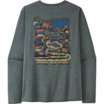 Patagonia Long-Sleeved Cap Cool Daily Graphic Shirt - Lands Mens Commontrail: Nouveau Green X-Dye