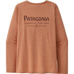 Patagonia Long-Sleeved Cap Cool Daily Graphic Shirt - Waters Womens Water People Banner: Terra Pink X-Dye