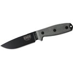 ESEE Knives Esee-4 Black Blade / Micarta Handle / Plain Edge/ Coyote Brown Sheath with Clip Plate