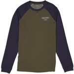 Mons Royale Icon Merino Raglan Long Sleeve Mens Dark Olive / 9 Iron
