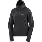 Salomon Sense Aero Hybrid Half Zip Hood Jacket Womens Deep Black