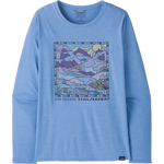 Patagonia Long-Sleeved Cap Cool Daily Graphic Shirt - Lands Womens Trailseekers: Abundant Blue X-Dye