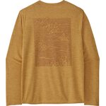 Patagonia Long-Sleeved Capilene Cool Daily Graphic Shirt Mens Strataspire: Beeswax Tan X-Dye