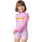 Rip Curl Rainbow Tide Long Sleeve Rash Vest Kids Bright Pink