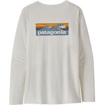 Patagonia Long-Sleeved Cap Cool Daily Graphic Shirt - Waters Womens Boardshort Logo Light Plume Grey: White
