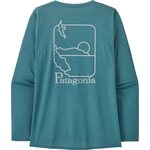 Patagonia Long-Sleeved Cap Cool Daily Graphic Shirt - Waters Womens Swelldrifter: Wetland Blue X-Dye