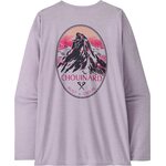 Patagonia Long-Sleeved Cap Cool Daily Graphic Shirt - Lands Womens Chouinard Crest: Foxglove Purple
