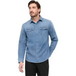 Duer Performance Denim Lite Two-Pocket Shirt Mens Haze Indigo