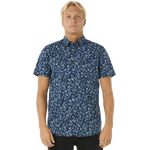 Rip Curl Florar Reef Short Sleeve Shirt Mens Washed Navy
