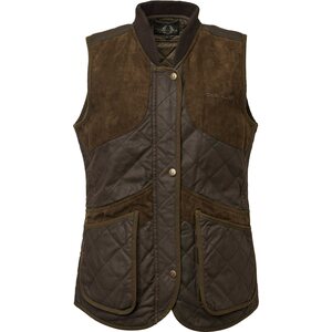 Chevalier Vintage Shooting Vest Womens, Leather Brown, 44W