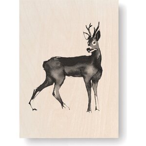 Teemu Järvi Plywood art cards, 10 x 15 cm, Roe Deer