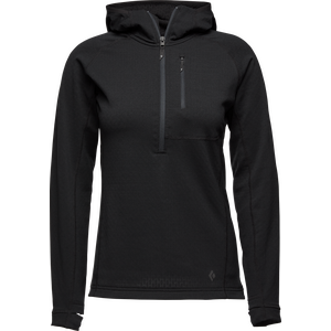Black Diamond Coefficient 1/4-Zip Fleece Hoody Womens, Black, S