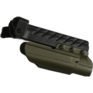 G-Code SOC Light Bearing Holster, OD Green, Brushed Aluminium RTI Hanger, Glock 19 with Streamlight TLR-1, Right