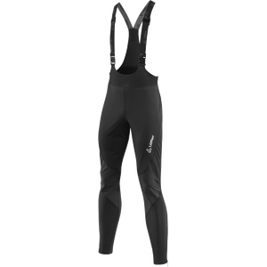 Löffler Warm-Up Bib Tights Windstopper Warm Mens, Black, 48