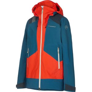 La Sportiva Supercouloir GTX Pro Jacket Womens, Cherry Tomato/Storm Blue, S