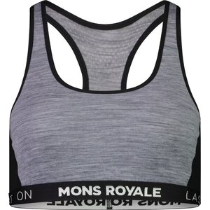 Mons Royale Sierra Sports Bra, Grey Heather / Black, XS
