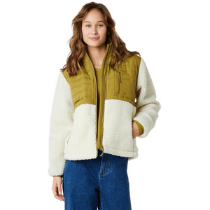 Rip Curl Anti Series Anoeta Fleece Zip Through Womens, Khaki, L