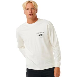 Rip Curl Fade Out Icon LS Tee Mens, Bone, L