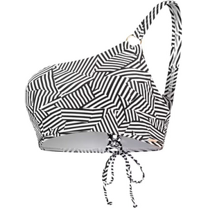 Speedo Shaping Printed Asymmetric Top Womens, Black / White, UK 20 / 42"