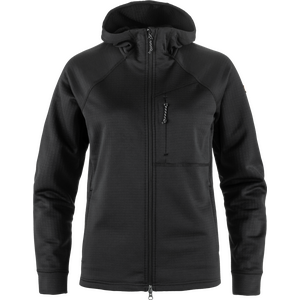 Fjällräven Abisko Grid Fleece Hoodie Womens, Black (550), S