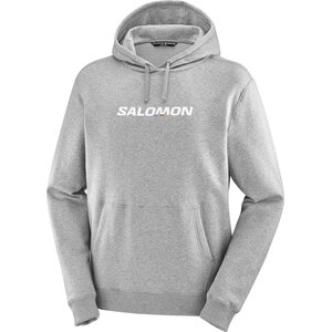 Salomon Logo Performance Hoodie Mens, Heather Grey, S