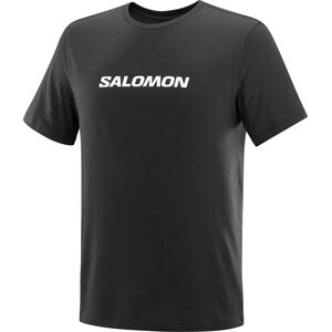 Salomon Logo Performance Short Sleeve Tee Mens, Deep Black, M