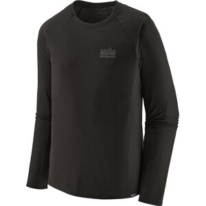Patagonia Long-Sleeved Cap Cool Trail Graphic Shirt Mens, Strata Stencil: Black, S